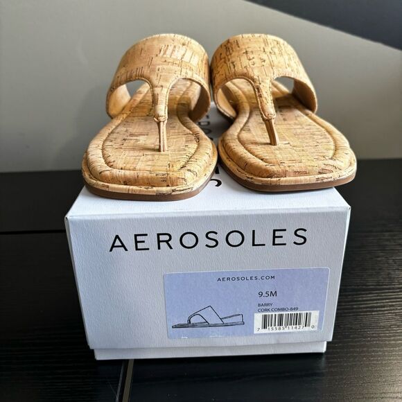 Aerosoles Barry, Women's Thong Mini Wedge Sandal in Cork, 9.5 - Picture 9 of 12